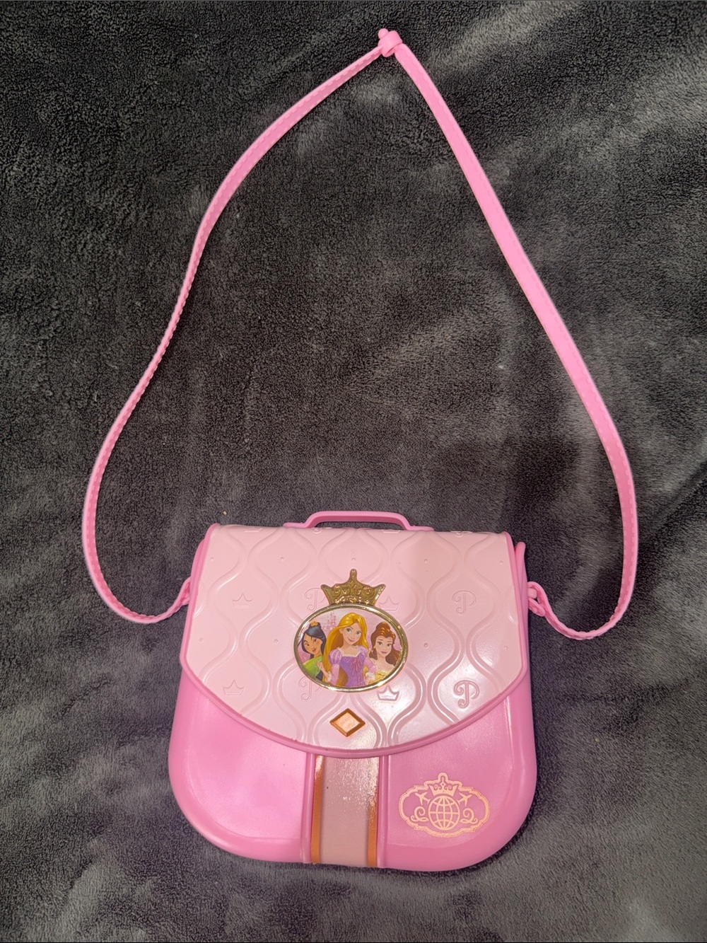 Disney Pink Princess Crossbody Bag with Crown Motif. Purchased in Disneyland.
